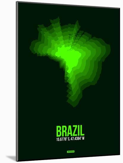 Brazil Radiant Map 2-NaxArt-Mounted Art Print