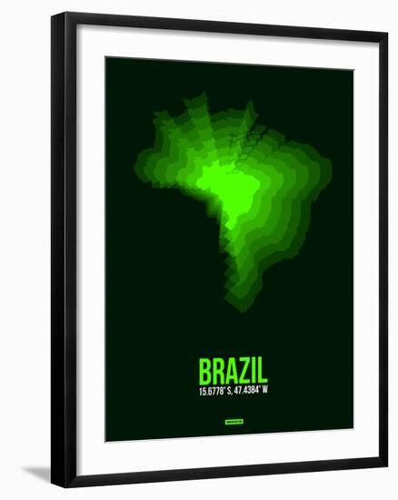 Brazil Radiant Map 2-NaxArt-Framed Art Print