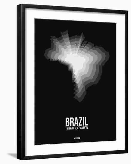 Brazil Radiant Map 4-NaxArt-Framed Art Print