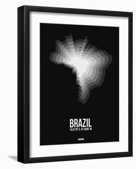 Brazil Radiant Map 4-NaxArt-Framed Art Print