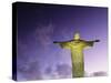 Brazil, Rio De Janeiro, Cosme Velho, Christ the Redeemer Statue at Atop Cocovado at Night-Jane Sweeney-Stretched Canvas