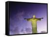 Brazil, Rio De Janeiro, Cosme Velho, Christ the Redeemer Statue at Atop Cocovado at Night-Jane Sweeney-Framed Stretched Canvas