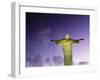 Brazil, Rio De Janeiro, Cosme Velho, Christ the Redeemer Statue at Atop Cocovado at Night-Jane Sweeney-Framed Photographic Print