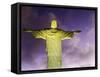 Brazil, Rio De Janeiro, Cosme Velho, Christ the Redeemer Statue at Atop Cocovado at Night-Jane Sweeney-Framed Stretched Canvas