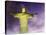 Brazil, Rio De Janeiro, Cosme Velho, Christ the Redeemer Statue at Atop Cocovado at Night-Jane Sweeney-Stretched Canvas