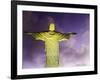 Brazil, Rio De Janeiro, Cosme Velho, Christ the Redeemer Statue at Atop Cocovado at Night-Jane Sweeney-Framed Photographic Print