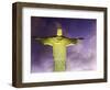 Brazil, Rio De Janeiro, Cosme Velho, Christ the Redeemer Statue at Atop Cocovado at Night-Jane Sweeney-Framed Photographic Print