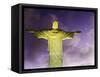 Brazil, Rio De Janeiro, Cosme Velho, Christ the Redeemer Statue at Atop Cocovado at Night-Jane Sweeney-Framed Stretched Canvas