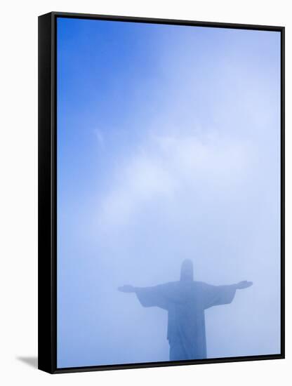 Brazil, Rio De Janeiro, Cosme Velho, Christ the Redeemer Statue at Atop Cocovado-Jane Sweeney-Framed Stretched Canvas