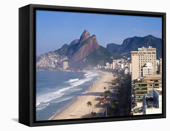 Brazil, Rio De Janeiro, Ipenema Beach Looking Towards Leblon-Jane Sweeney-Framed Stretched Canvas