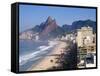 Brazil, Rio De Janeiro, Ipenema Beach Looking Towards Leblon-Jane Sweeney-Framed Stretched Canvas