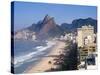 Brazil, Rio De Janeiro, Ipenema Beach Looking Towards Leblon-Jane Sweeney-Stretched Canvas