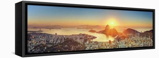 Brazil, Rio De Janeiro, View of Sugarloaf and Rio De Janeiro City-Michele Falzone-Framed Stretched Canvas