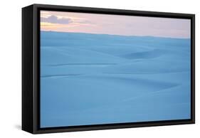 Brazil's Lencois Maranhenses National Park Sand Dunes and Lagoons at Sunset-Alex Saberi-Framed Stretched Canvas