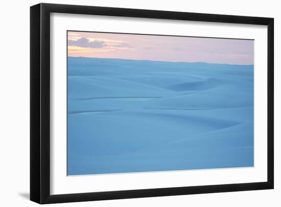 Brazil's Lencois Maranhenses National Park Sand Dunes and Lagoons at Sunset-Alex Saberi-Framed Premium Photographic Print