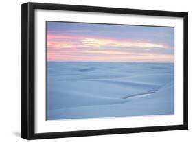 Brazil's Lencois Maranhenses National Park Sand Dunes and Lagoons at Sunset-Alex Saberi-Framed Photographic Print