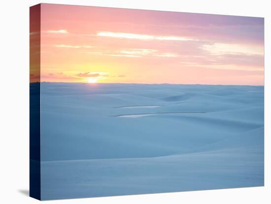 Brazil's Lencois Maranhenses National Park Sand Dunes and Lagoons at Sunset-Alex Saberi-Stretched Canvas