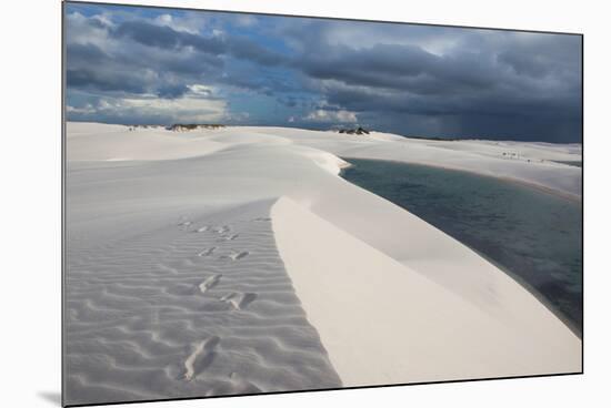 Brazil's Lencois Maranhenses Sand Dunes and Lagoons on a Stormy Afternoon-Alex Saberi-Mounted Photographic Print