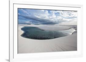 Brazil's Lencois Maranhenses Sand Dunes and Lagoons on a Stormy Afternoon-Alex Saberi-Framed Photographic Print