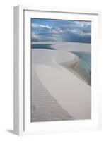 Brazil's Lencois Maranhenses Sand Dunes and Lagoons on a Stormy Afternoon-Alex Saberi-Framed Photographic Print