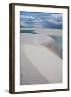 Brazil's Lencois Maranhenses Sand Dunes and Lagoons on a Stormy Afternoon-Alex Saberi-Framed Photographic Print