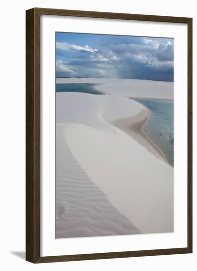 Brazil's Lencois Maranhenses Sand Dunes and Lagoons on a Stormy Afternoon-Alex Saberi-Framed Photographic Print