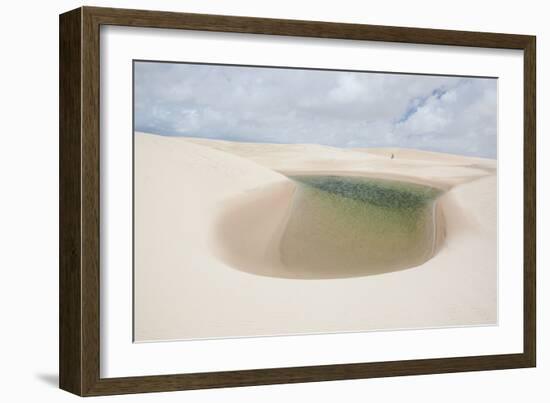 Brazil's Lencois Maranhenses Sand Dunes and Lagoons on a Sunny Afternoon-Alex Saberi-Framed Photographic Print