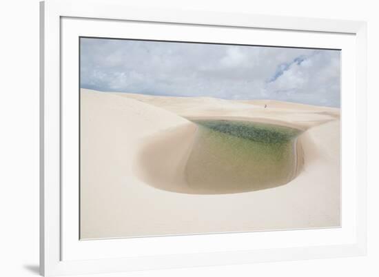 Brazil's Lencois Maranhenses Sand Dunes and Lagoons on a Sunny Afternoon-Alex Saberi-Framed Photographic Print