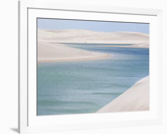 Brazil's Lencois Maranhenses Sand Dunes and Lagoons on a Sunny Afternoon-Alex Saberi-Framed Photographic Print