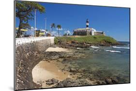 Brazil, Salvador Da Bahia, District Barra, Fort, Lighthouse, Rock Coast, Sea-Chris Seba-Mounted Photographic Print