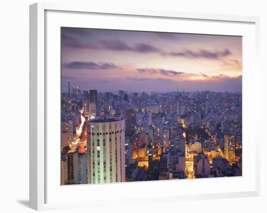 Brazil, Sao Paulo, Sao Paulo, View of City Center from Italia Building - Edificio Italia-Jane Sweeney-Framed Photographic Print