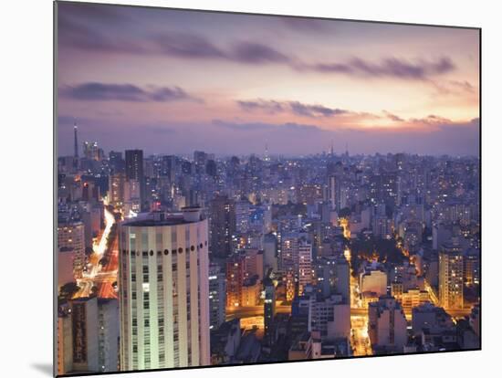 Brazil, Sao Paulo, Sao Paulo, View of City Center from Italia Building - Edificio Italia-Jane Sweeney-Mounted Photographic Print