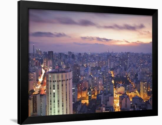 Brazil, Sao Paulo, Sao Paulo, View of City Center from Italia Building - Edificio Italia-Jane Sweeney-Framed Photographic Print