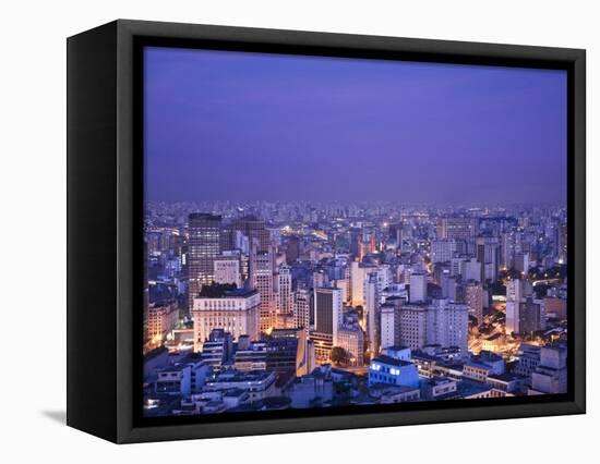 Brazil, Sao Paulo, Sao Paulo, View of City Center from Italia Building - Edificio Italia-Jane Sweeney-Framed Stretched Canvas