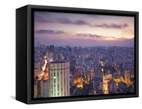 Brazil, Sao Paulo, Sao Paulo, View of City Center from Italia Building - Edificio Italia-Jane Sweeney-Framed Stretched Canvas