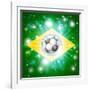 Brazil Soccer Flag-Krisdog-Framed Art Print