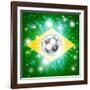 Brazil Soccer Flag-Krisdog-Framed Art Print