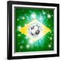 Brazil Soccer Flag-Krisdog-Framed Art Print