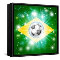 Brazil Soccer Flag-Krisdog-Framed Stretched Canvas