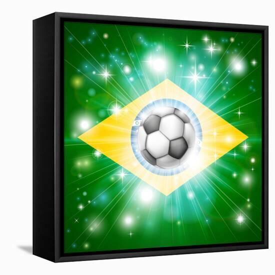 Brazil Soccer Flag-Krisdog-Framed Stretched Canvas