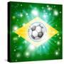 Brazil Soccer Flag-Krisdog-Stretched Canvas