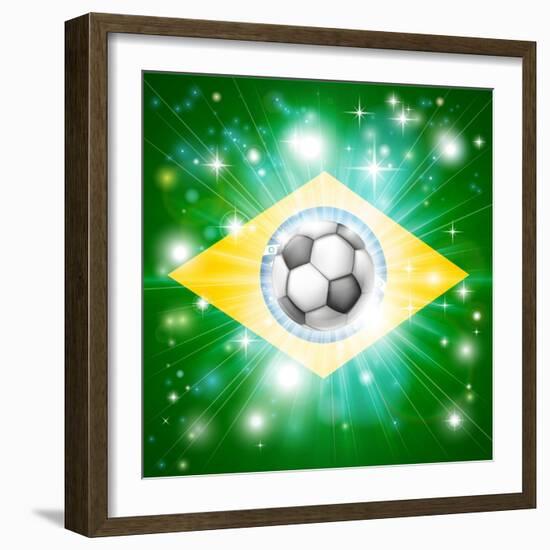 Brazil Soccer Flag-Krisdog-Framed Art Print