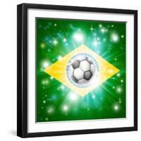 Brazil Soccer Flag-Krisdog-Framed Art Print