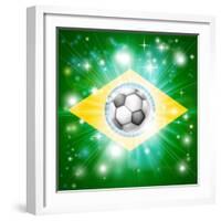 Brazil Soccer Flag-Krisdog-Framed Art Print