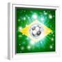 Brazil Soccer Flag-Krisdog-Framed Art Print