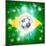 Brazil Soccer Flag-Krisdog-Mounted Art Print