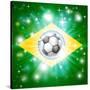 Brazil Soccer Flag-Krisdog-Stretched Canvas