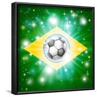 Brazil Soccer Flag-Krisdog-Framed Art Print