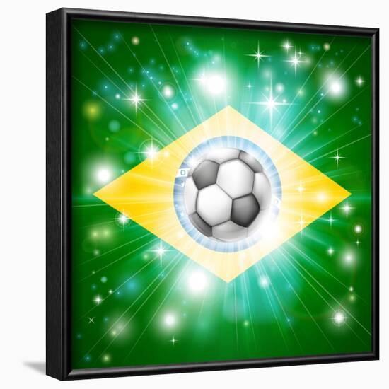 Brazil Soccer Flag-Krisdog-Framed Art Print