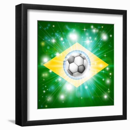Brazil Soccer Flag-Krisdog-Framed Art Print